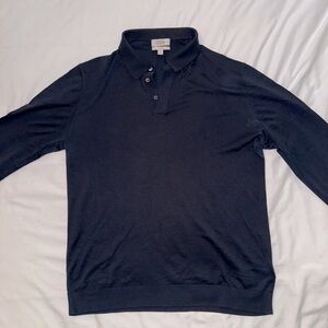 Polo blue silk and cotton long sleeve